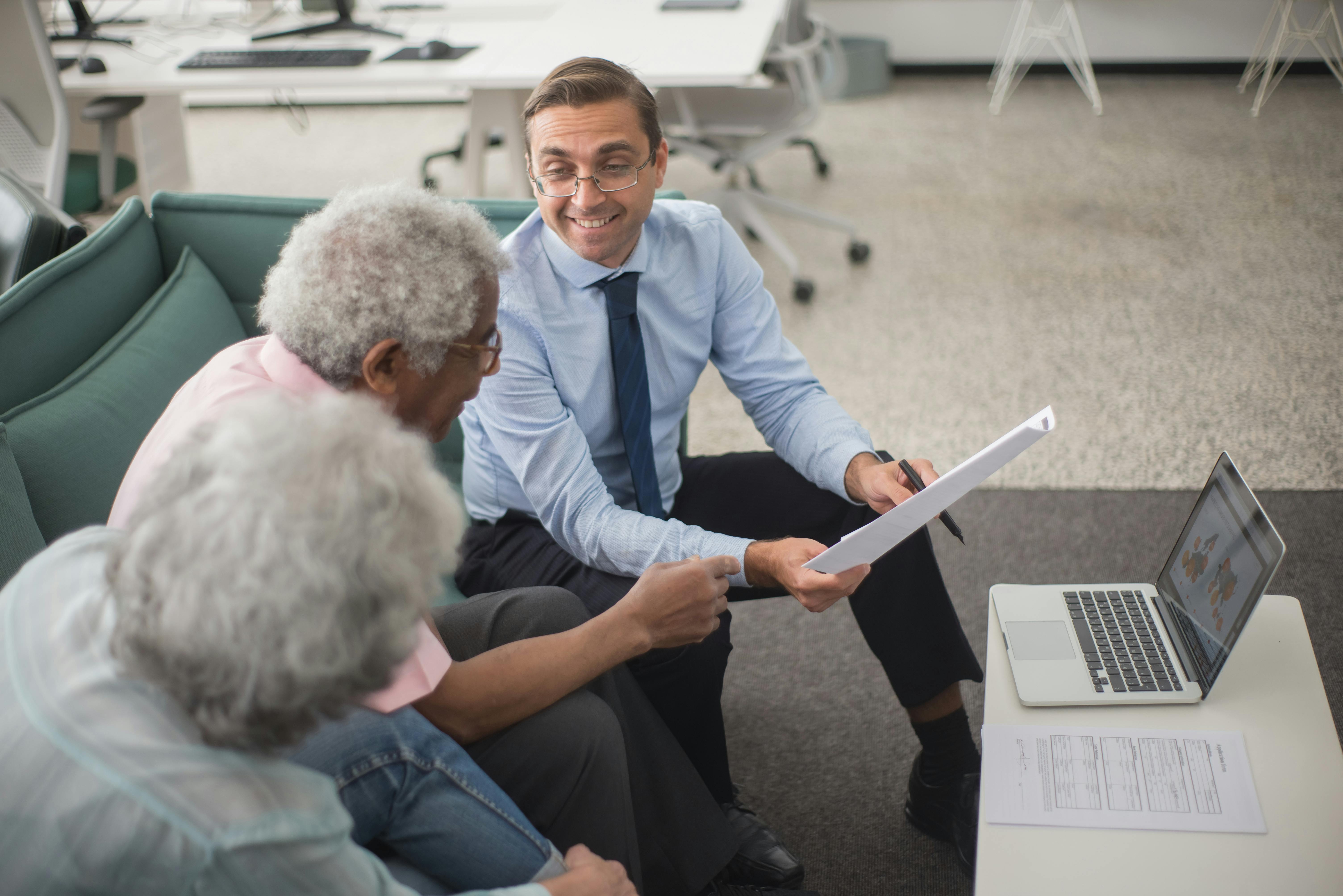 Financial advisor in a professional office setting