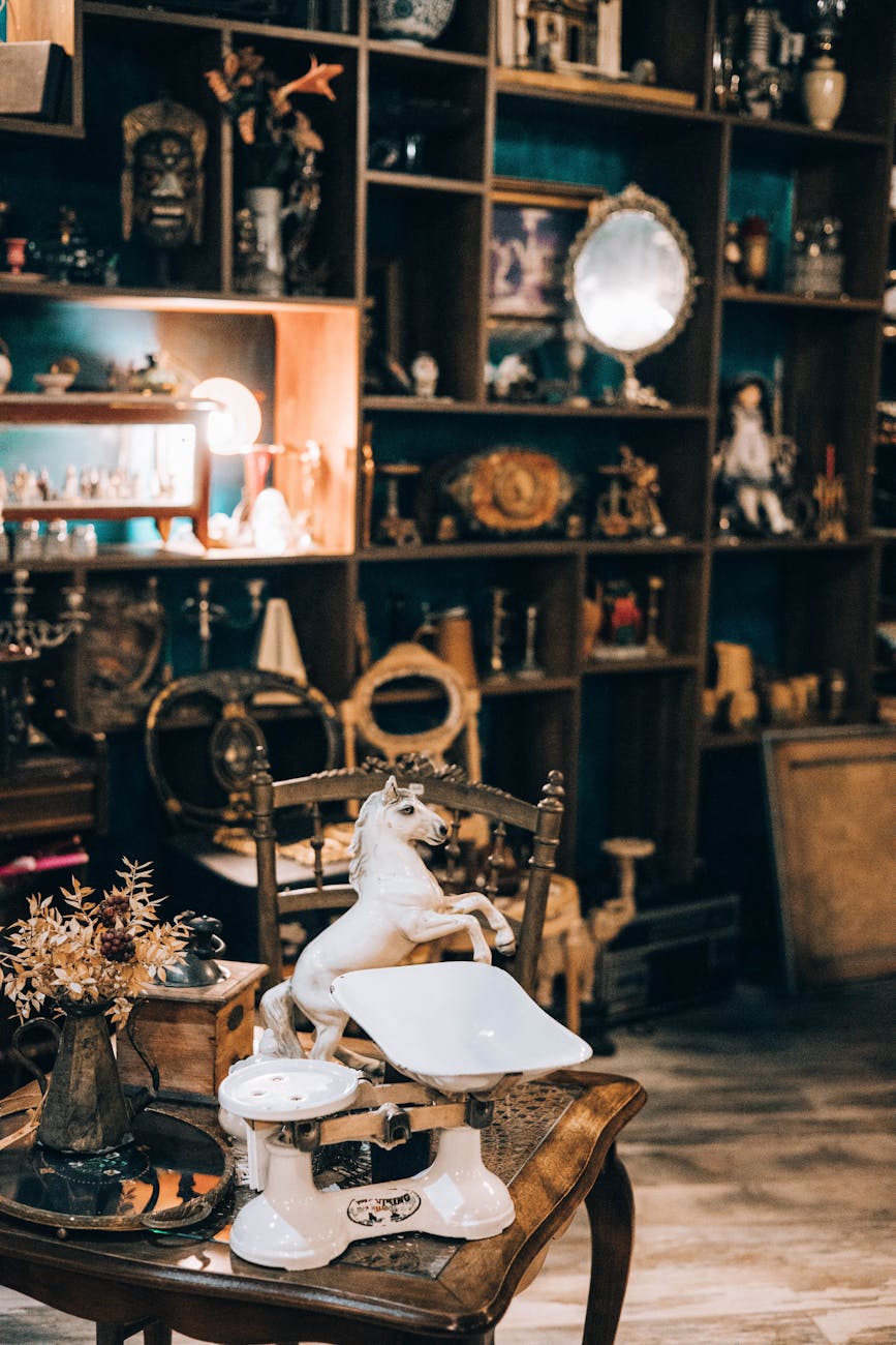 Curated gift displays with candles and pottery