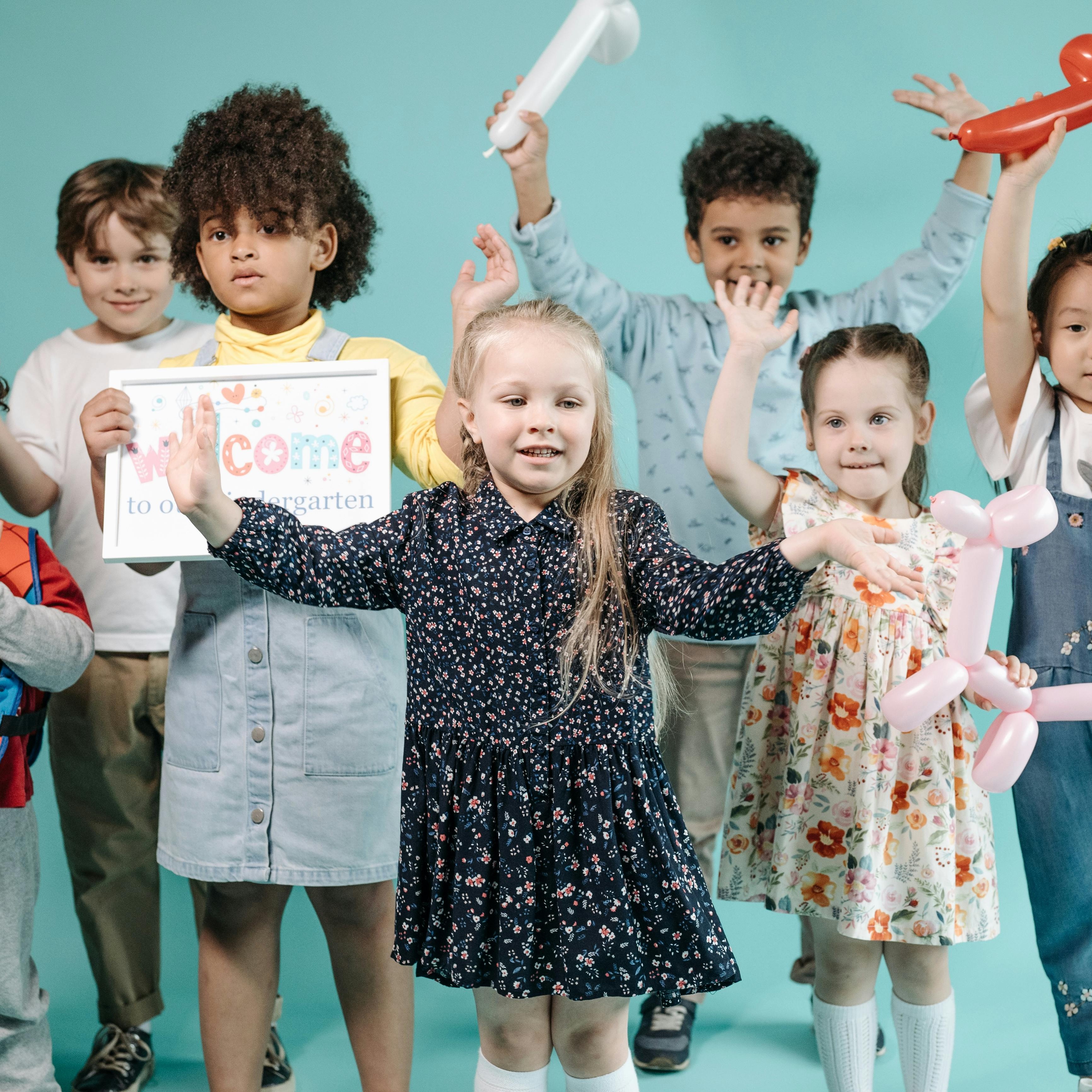 Children exploring nature in a preschool garden