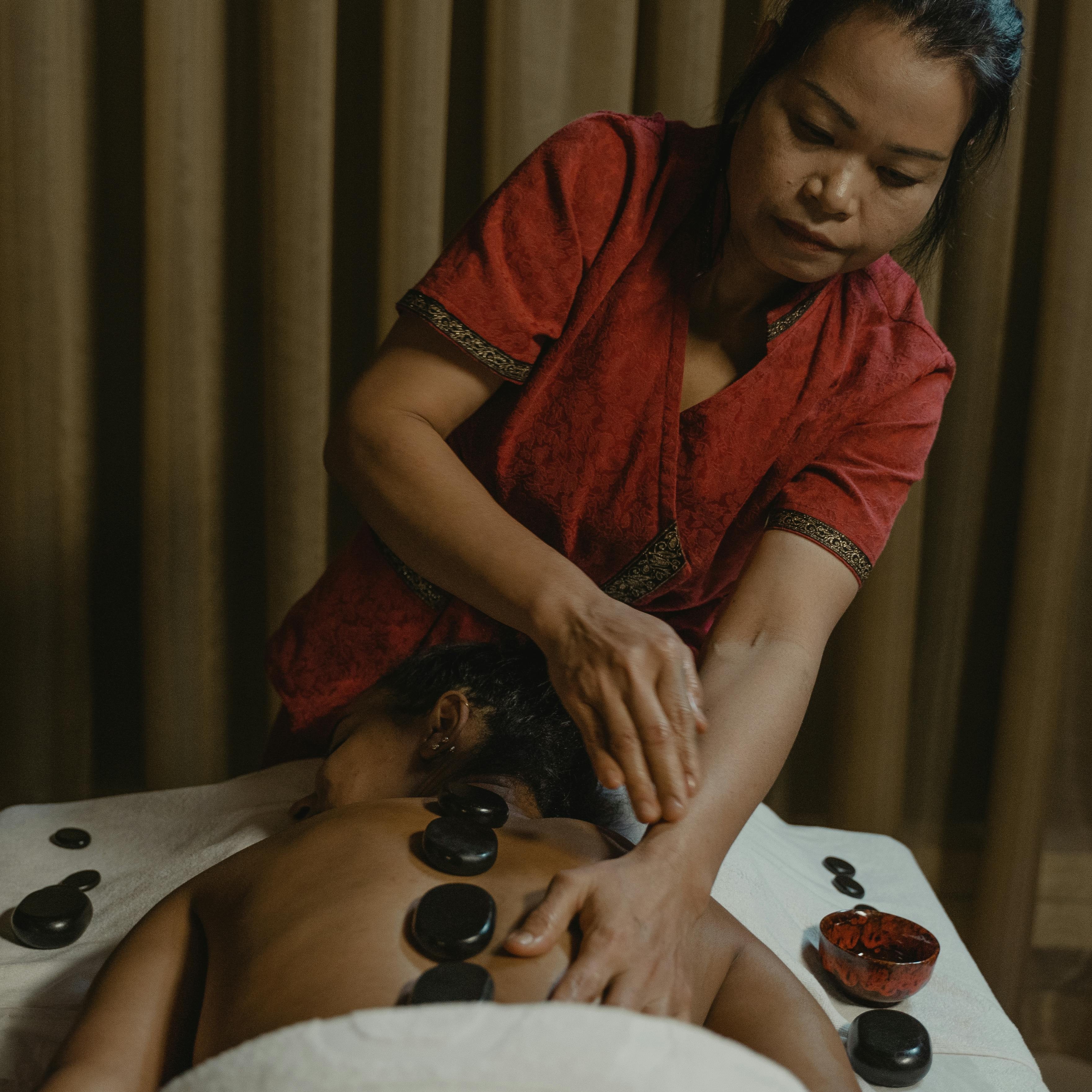 Woman relaxing during a facial treatment