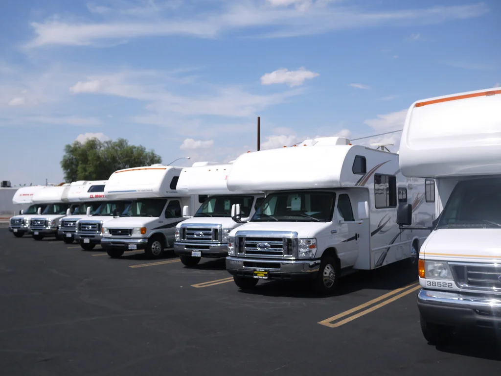 Outdoor RV and vehicle parking lot at Pagosa Secure Storage