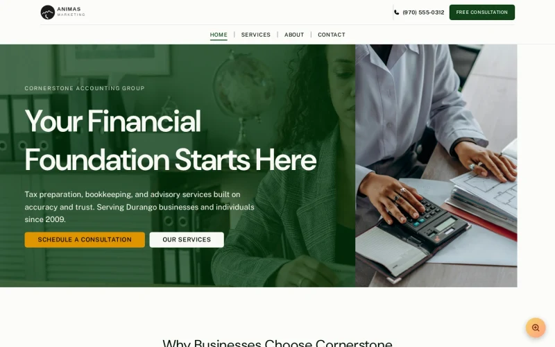 Accounting Cornerstone template preview