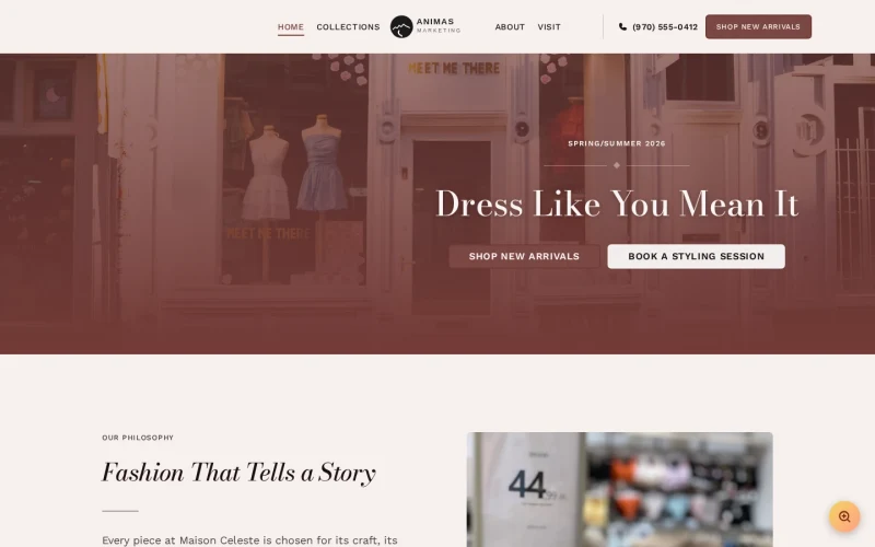 Clothing Boutique Chic template preview