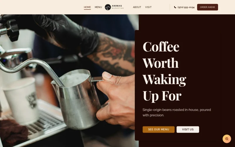 Coffee Shop Artisan template preview