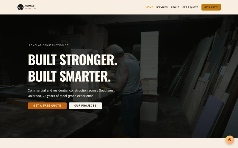 Construction Ironworks template preview