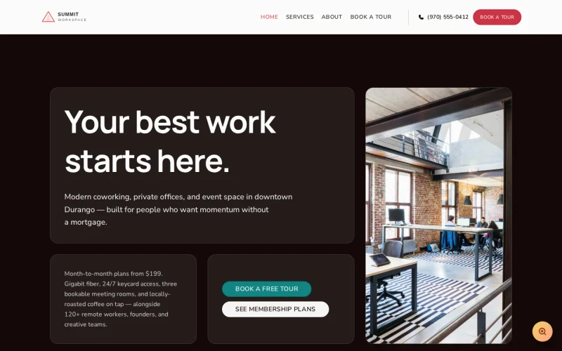Coworking Modern template preview