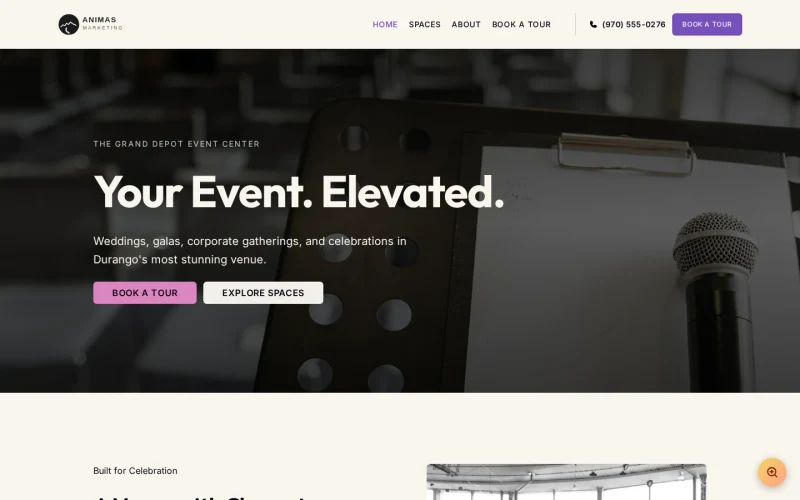Event Venue Modern v2 template preview