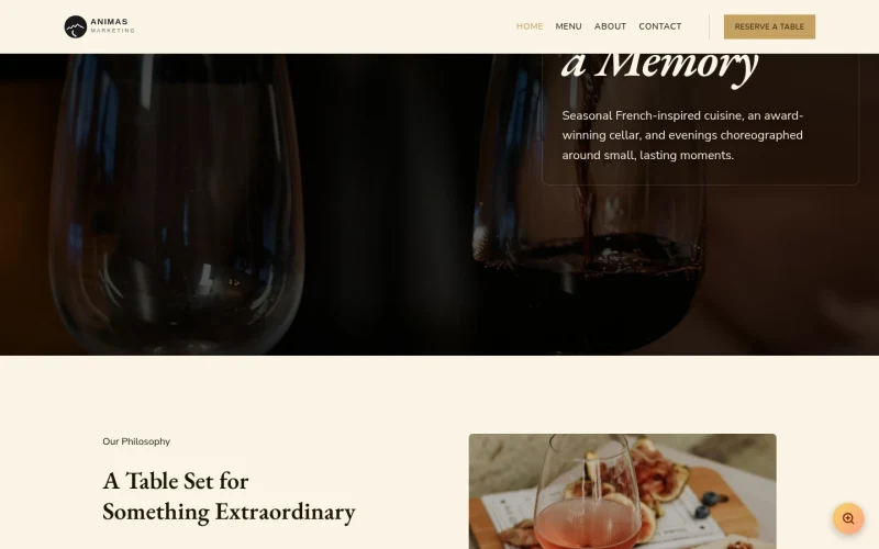 Food Beverage Luxe template preview