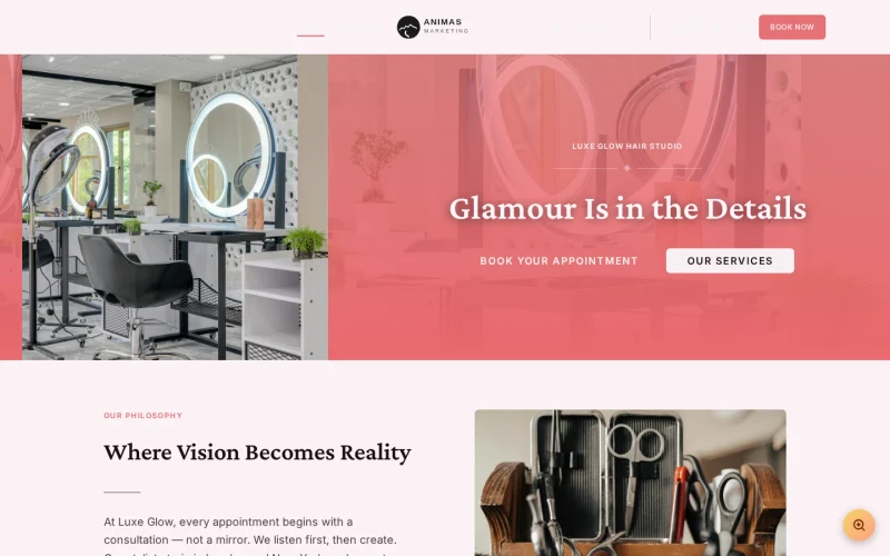 Hair Salon Glam template preview