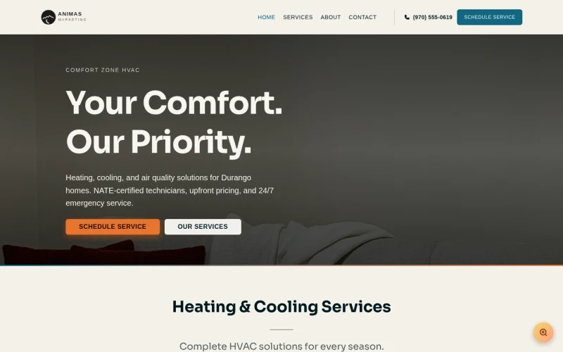 HVAC Comfort template preview