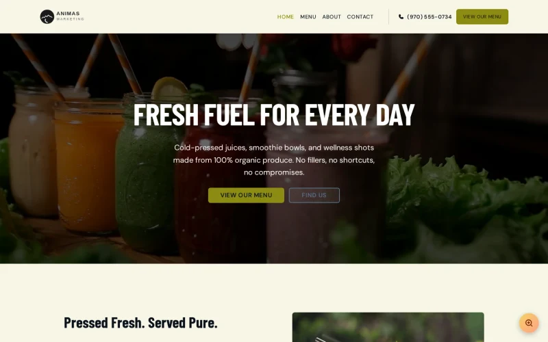 Juice Bar Fresh template preview