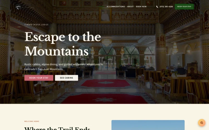 Mountain Lodge template preview
