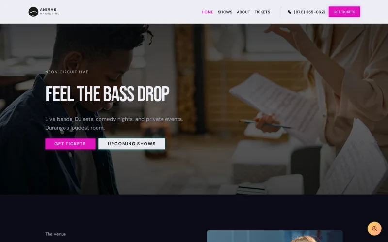 Music Venue Neon template preview