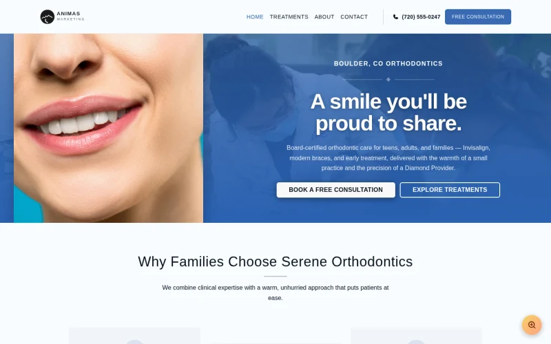 Orthodontics Serene template preview