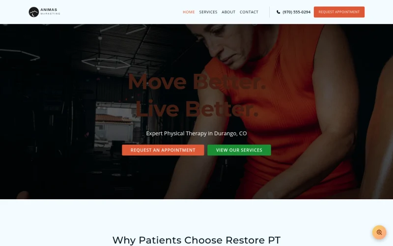 Physical Therapy Restore template preview