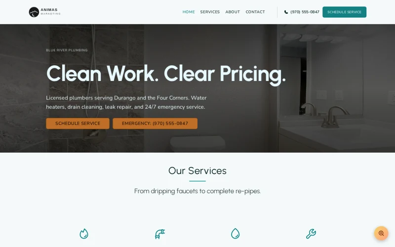 Plumbing Modern template preview