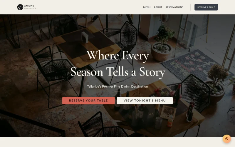 Restaurant Editorial template preview