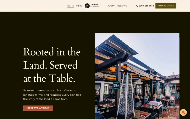 Restaurant Farm to Table template preview