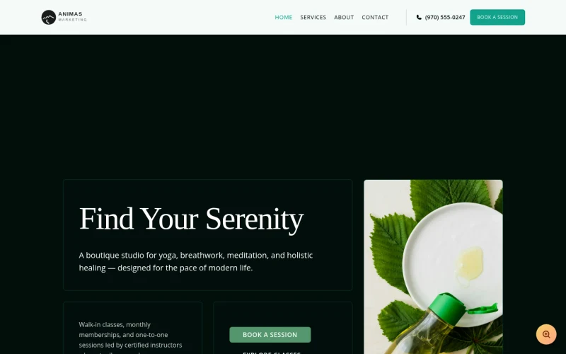 Wellness Teal template preview