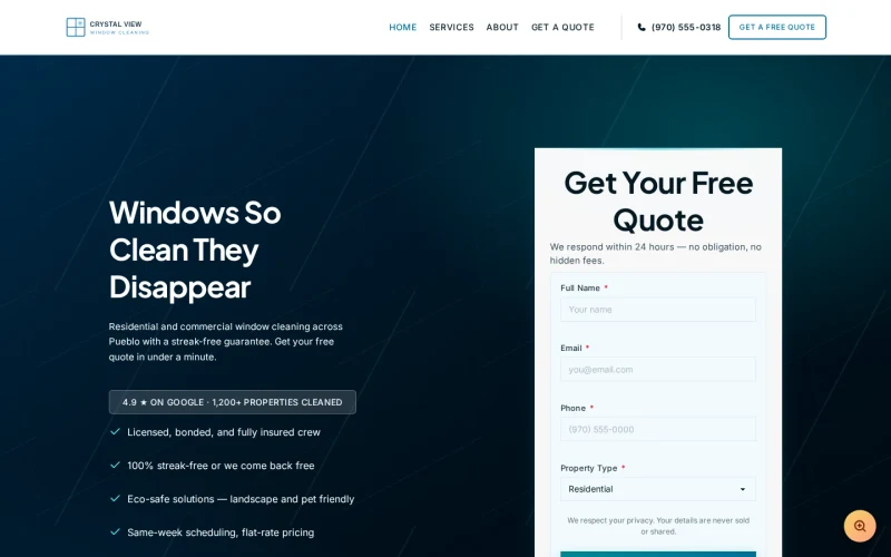Window Cleaning Crystal template preview