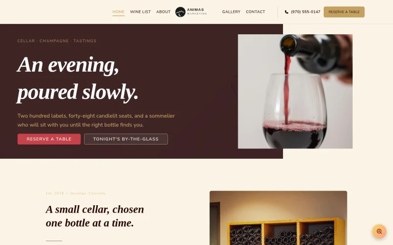 Wine Bar Champagne template preview